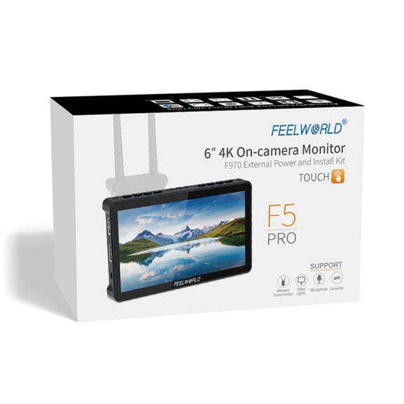 FEELWORLD F5 Pro V4 6 inch Touch Screen DSLR Camera Field Monitor 3D LUT 4K HDMI Input Output Tilt Arm