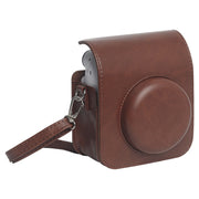 For FUJIFILM Instax mini 12 Leather Case Full Body Camera Bag with Shoulder Strap (Brown)