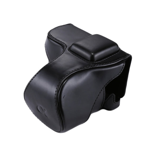 Full Body Camera PU Leather Case Bag with Strap for Sony NEX 5N / 5R / 5T (16-50mm / 18-55mm Lens)(Black)