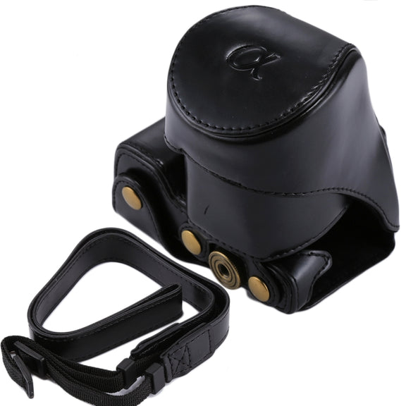 Full Body Camera PU Leather Case Bag with Strap for Sony NEX 5N / 5R / 5T (16-50mm / 18-55mm Lens)(Black)