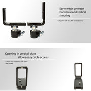 FITTEST FLN-D850 Vertical Shoot Quick Release L Plate Bracket Base Holder for Nikon D850(Black)