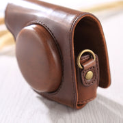 Full Body Camera PU Leather Case Bag with Strap for Canon G9X / G9X II (Coffee)