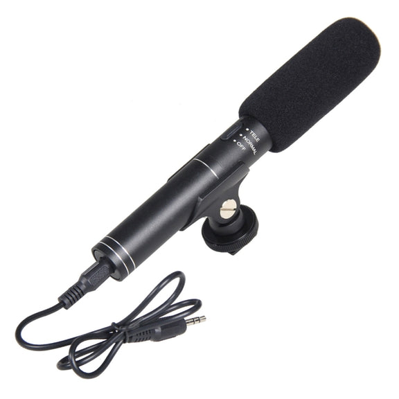 YELANGU YLG1401A Double Back Pole Professional Condenser Shotgun Microphone for DSLR & DV Camcorder(Black)