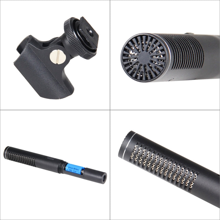 YELANGU YLG1401A Double Back Pole Professional Condenser Shotgun Microphone for DSLR & DV Camcorder(Black)