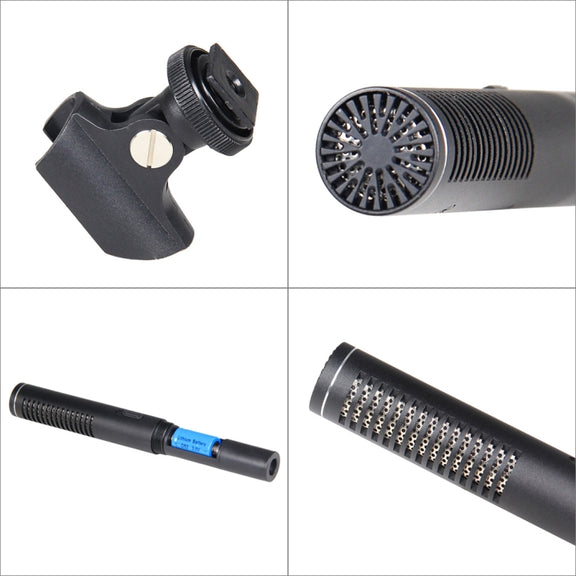 YELANGU YLG1401A Double Back Pole Professional Condenser Shotgun Microphone for DSLR & DV Camcorder(Black)