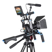 YELANGU YLG1401A Double Back Pole Professional Condenser Shotgun Microphone for DSLR & DV Camcorder(Black)