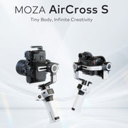 MOZA AirCross S 3 Axis Foldable Handheld Gimbal Stabilizer for DSLR Cameras and Smart Phone (White)