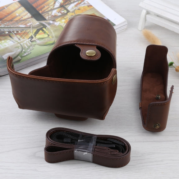 Full Body Camera PU Leather Case Bag with Strap for Olympus E-PL3 / E-PM1 (Coffee)