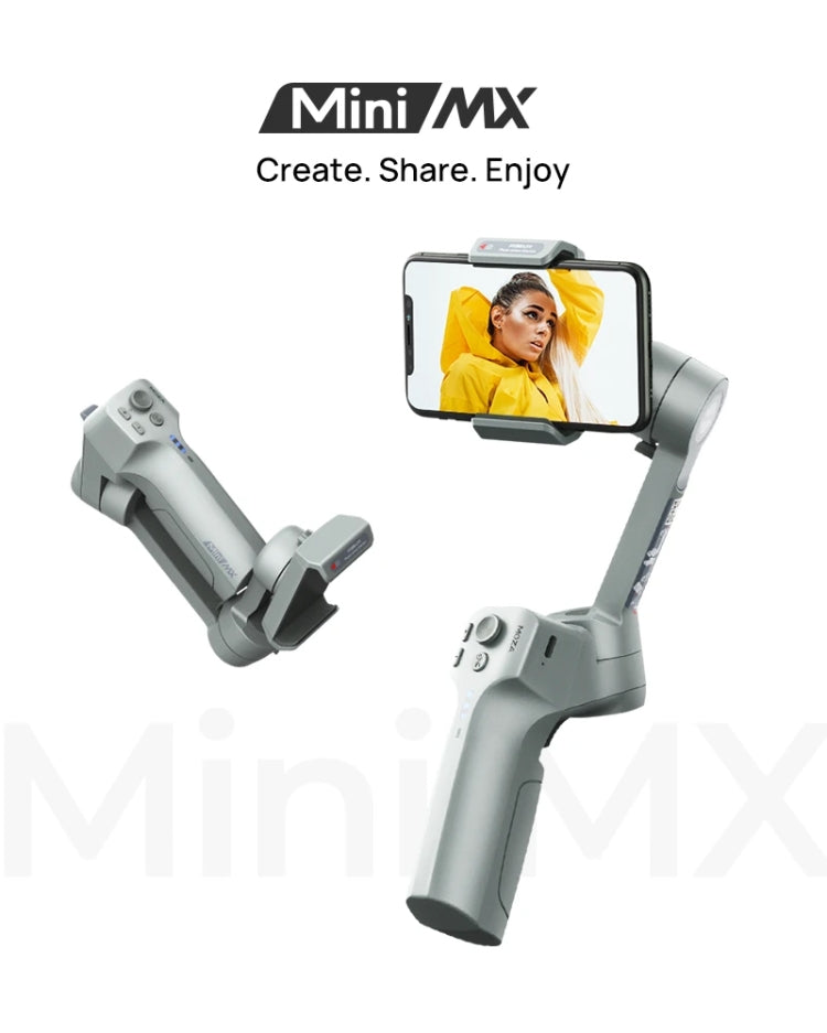 MOZA Mini MX 3 Axis Foldable Handheld Gimbal Stabilizer for Action Camera and Smart Phone(Grey)