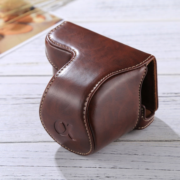 Full Body Camera PU Leather Case Bag with Strap for Sony A5100 / A5000 / NEX-3N (16-50mm / 40.5mm Lens)(Coffee)