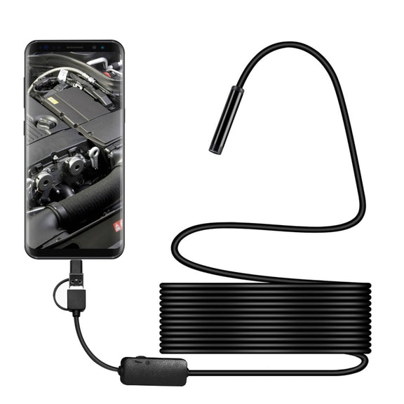 Y101 8mm Spiral Head 3 In 1 Water-resistant Digital Endoscope Inspection Camera, Length: 10m Hard Cable(Black)