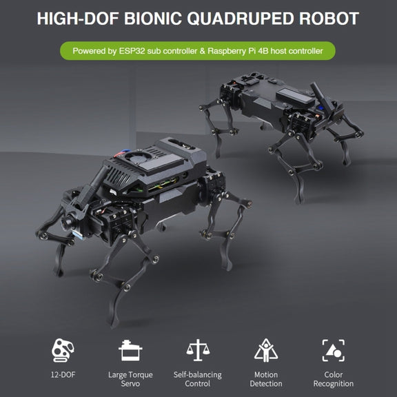 Waveshare WAVEGO 12-DOF Bionic Dog-Like Robot, Basic Version(EU Plug)