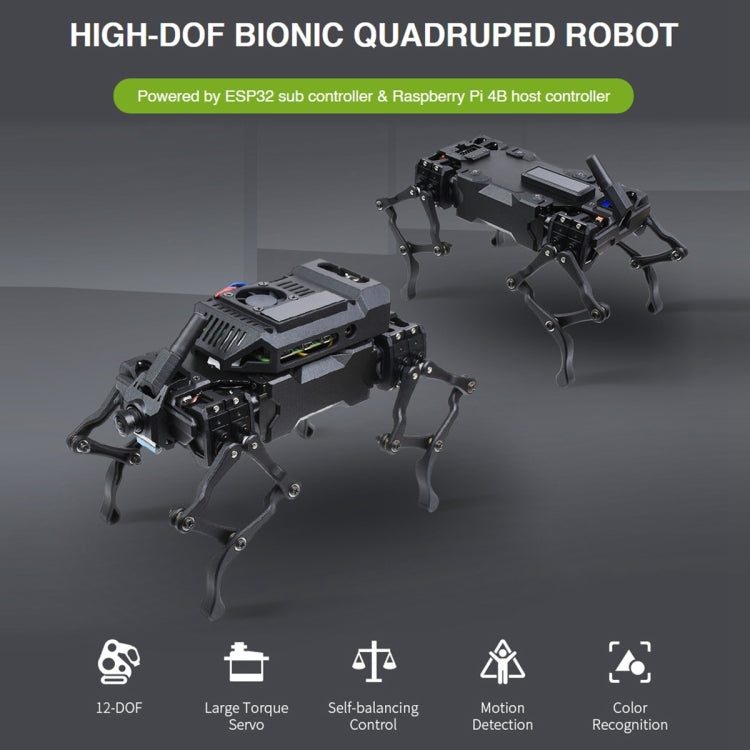 Waveshare WAVEGO 12-DOF Bionic Dog-Like Robot, Basic Version(EU Plug)