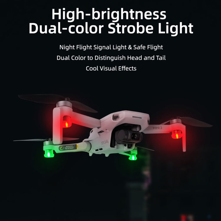 Sunnylife 2-Green + 2-Red Night Strobe LED Light Indicator Light for DJI Mavic 2 / Mini / Mavic Air 2 / FPV