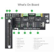 Waveshare RS485 CAN Expansion Board for Jetson Nano, Digital Isolation, Built-In Protection Circuit