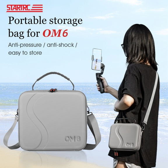 For DJI Osmo Mobile 6 STARTRC Portable Shockproof Water-resistant PU Case Bag(Dark Gray)