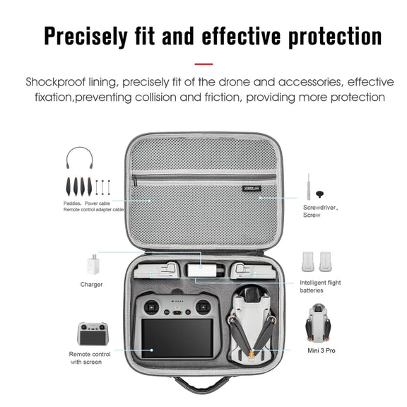 For DJI Mini 3 Pro / RC with Screen STARTRC Water-resistant Shoulder Storage Bag Handbag(Grey)
