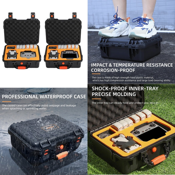 For DJI Mini 4 Pro Sunnylife Safety Carrying Case Water-resistant Shock-proof Hard Travel Case (Black)