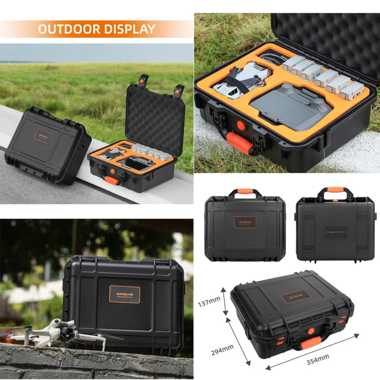 For DJI Mini 4 Pro Sunnylife Safety Carrying Case Water-resistant Shock-proof Hard Travel Case (Black)