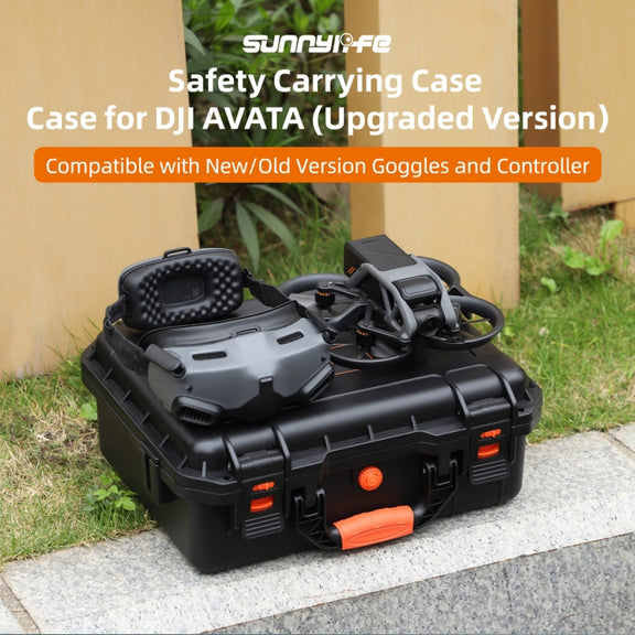 For DJI Avata Sunnylife AQX-6-U Upgraded Water-resistant Shockproof Safety Carry Case Storage Bag (Black)