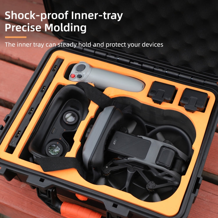 For DJI Avata Sunnylife AQX-6-U Upgraded Water-resistant Shockproof Safety Carry Case Storage Bag (Black)