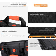 For DJI Avata Sunnylife AQX-6-U Upgraded Water-resistant Shockproof Safety Carry Case Storage Bag (Black)