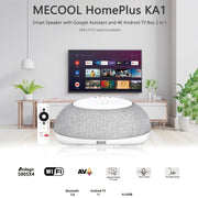 MECOOL KA1 Smart TV Speaker Android 11 TV Box with Remote Control, Amlogic S905X4 Quad Core Cortex-A55, 4GB+32GB, Dual-Band / Bluetooth / Ethernet / OTT(US Plug)