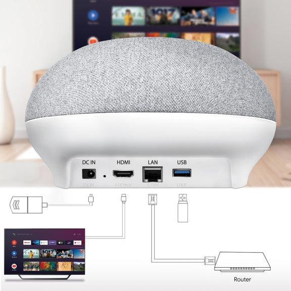 MECOOL KA1 Smart TV Speaker Android 11 TV Box with Remote Control, Amlogic S905X4 Quad Core Cortex-A55, 4GB+32GB, Dual-Band / Bluetooth / Ethernet / OTT(US Plug)