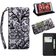3D Painting Pattern Coloured Drawing Horizontal Flip TPU + PU Leather Case with Holder & Card Slots & Wallet, For:For Galaxy A40(Black Lace) - Galaxy Phone Cases by PMC TechLife | Online Shopping South Africa | PMC TechLife