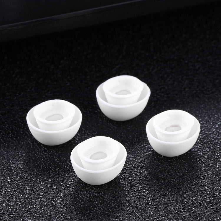 2 Pairs Soft Silicone Ear Caps with Net for AirPods Earphones, Size:M