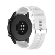 For Huawei Watch GT 2 46mm Silicone  Watch Band with Silver Buckle(White)