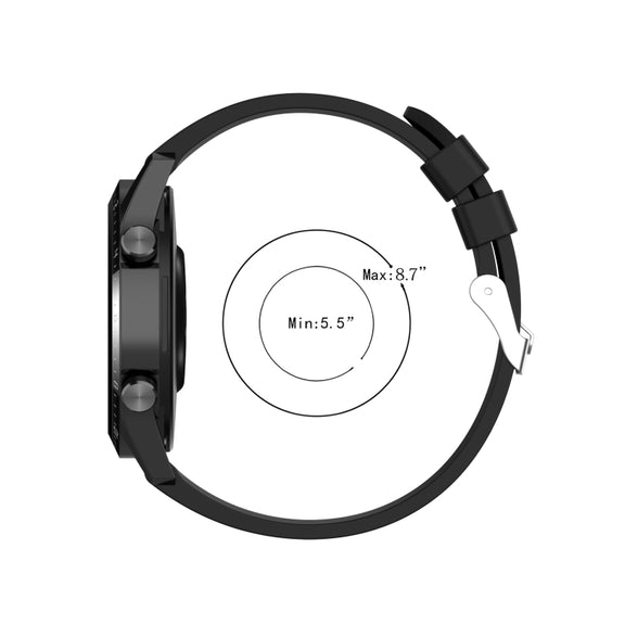 For Huawei Watch GT 2 46mm Silicone  Watch Band with Silver Buckle(White)