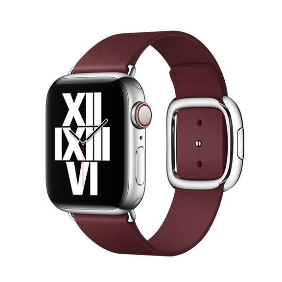 Modern Style Leather Watch Band For Apple Watch 42mm / 41mm / 40mm / 38mm(Coffee)