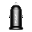 ROCK H11 4.8A 24W Mini Dual USB Car Charger(Black) - Car Charger by ROCK | Online Shopping South Africa | PMC TechLife