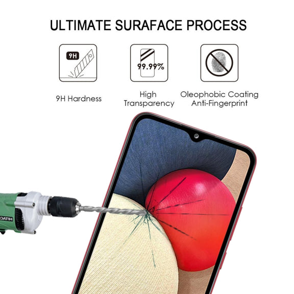For Samsung Galaxy A02s 25 PCS Full Glue Full Screen Tempered Glass Film