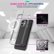 For iPhone X / XS Magsafe Case Simple Magnetic Ring All-inclusive Clear Crystal Acrylic PC +TPU Shockproof Case(Transparent)