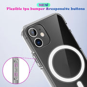 For iPhone X / XS Magsafe Case Simple Magnetic Ring All-inclusive Clear Crystal Acrylic PC +TPU Shockproof Case(Transparent)