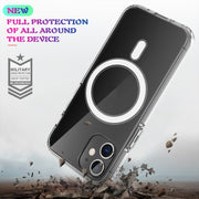 For iPhone XR Magsafe Case Simple Magnetic Ring All-inclusive Clear Crystal Acrylic PC +TPU Shockproof Case(Transparent)