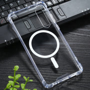 For Huawei P30 Magsafe Case Clear Four-corner Airbag Shockproof PC + TPU Case with Magnetic(Transparent)