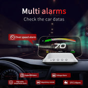 C3 OBD2 + GPS Mode Car Head-up Display HUD Overspeed / Speed / Water Temperature Too High / Voltage Too Low / Engine Failure Alarm / Fatigue Driving Reminder / Navigation Function