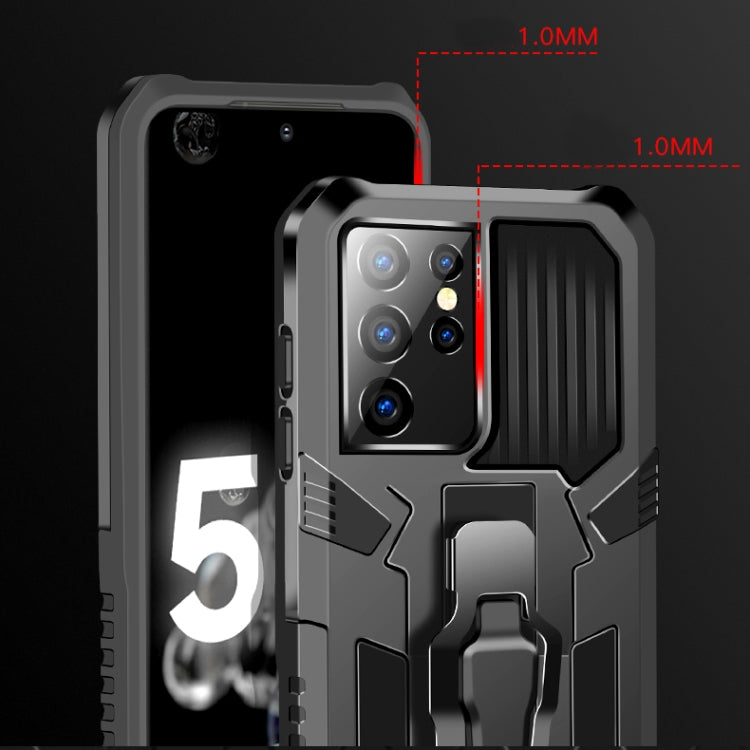 For Samsung Galaxy S21 Ultra 5G Machine Armor Warrior Shockproof PC + TPU Protective Case(Black)