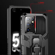 For Samsung Galaxy S21 Ultra 5G Machine Armor Warrior Shockproof PC + TPU Protective Case(Black)