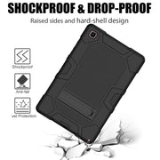 For Samsung Galaxy Tab A7 10.4 (2020) T500 / T505 Contrast Color Robot Shockproof Silicone + PC Protective Case with Holder(Black)