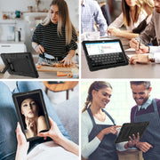 For Samsung Galaxy Tab A7 10.4 (2020) T500 / T505 Contrast Color Robot Shockproof Silicone + PC Protective Case with Holder(Black)