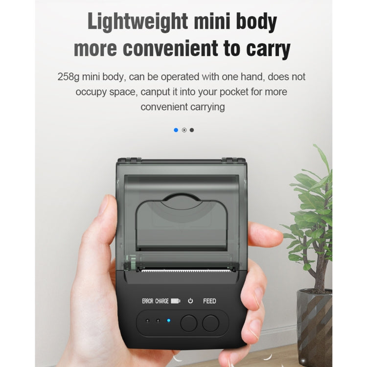 5811DD 58mm Bluetooth 4.0 Portable Thermal Bluetooth Receipt Printer, EU Plug