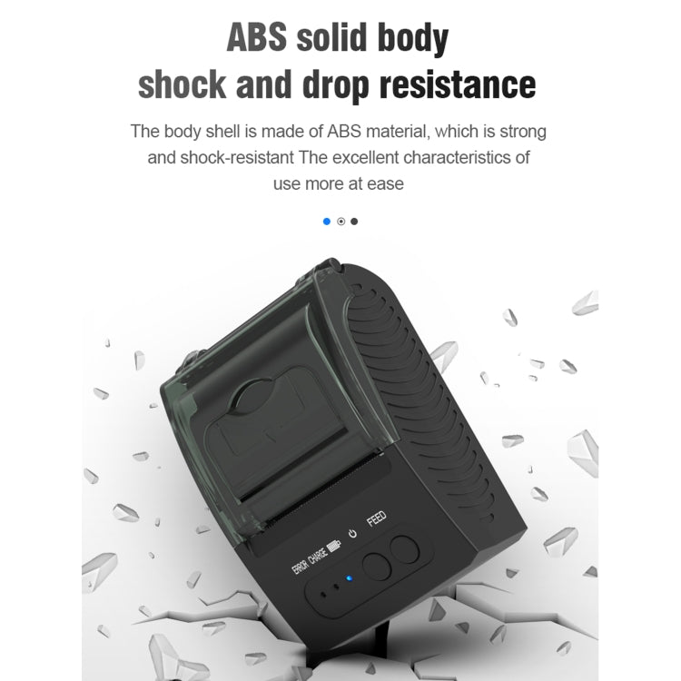 5811DD 58mm Bluetooth 4.0 Portable Thermal Bluetooth Receipt Printer, EU Plug