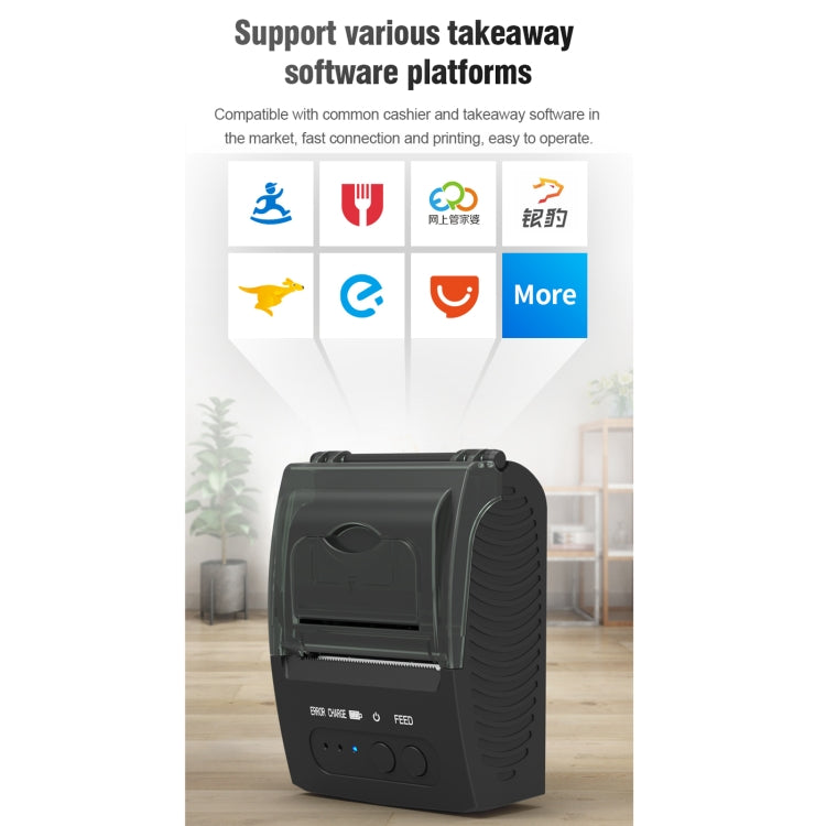 5811DD 58mm Bluetooth 4.0 Portable Thermal Bluetooth Receipt Printer, EU Plug