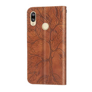 For Huawei P20 Lite Life of Tree Embossing Pattern Horizontal Flip Leather Case with Holder & Card Slot & Wallet & Photo Frame & Lanyard(Brown)