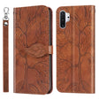 For Samsung Galaxy Note10+ Life of Tree Embossing Pattern Horizontal Flip Leather Case with Holder & Card Slot & Wallet & Photo Frame & Lanyard(Brown) - free shipping - PMC TechLife - Order now!