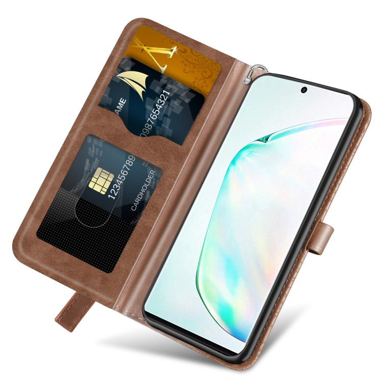 For Samsung Galaxy Note10+ Life of Tree Embossing Pattern Horizontal Flip Leather Case with Holder & Card Slot & Wallet & Photo Frame & Lanyard(Brown)